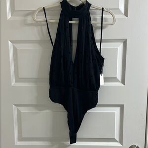 Elegant NWT ANTHROPOLOGIE MAEVE TULLE ESPRIT HEARTS BODYSUIT BLACK S